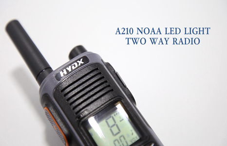 A210 UHF PMR446 NOAA Radio bidireccional portátil con luz LED de 32 canales